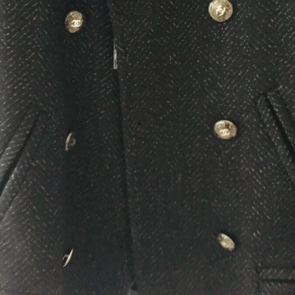 CHANEL tweed pea coat